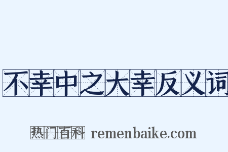 不幸中之大幸反义词是什么意思的图片